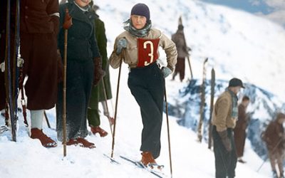 Helena Marusarzówna podczas Międzynarodowych Zawodów Narciarskich o Mistrzostwo Polski w Zakopanem. Hala Kondratowa, luty 1935 r. Źródło: Narodowe  Archiwum Cyfrowe